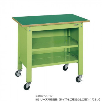 サカエ 一人用作業台CPBタイプ移動式 サカエリューム天板 1200×600×810mm グリーン CPB-126T 【北海道・沖縄・離島配送不可】