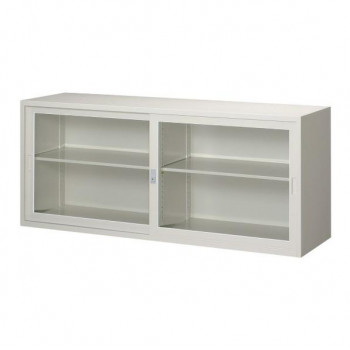 A4対応書庫/D:515タイプ 引違枠付書庫(ガラス戸) H750/W1760 棚板2枚付 ニューグレー COM-FJG52-G7W 【北海道・沖縄・離島配送不可】