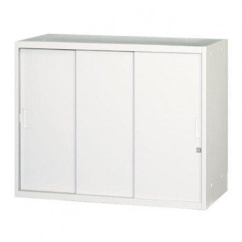 壁面収納家具/D:400・ホワイトタイプ 引違スチール3枚戸 H720 棚板1枚付 ALPSホワイト色 COM-UASS4-W7 【北海道・沖縄・離島配送不可】