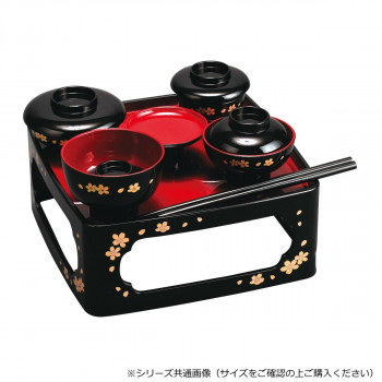 仏膳 7.0寸 黒(内朱) 蒔絵 桜 430770045x011 【北海道・沖縄・離島配送不可】