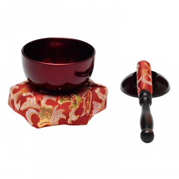 飛鳥りんセット りん2.0寸/りん棒4.0寸 六角布団2.5寸エンジ/茜 59g325D6m8095 【北海道・沖縄・離島配送不可】