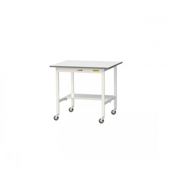 山金工業(YamaTec) SUPC-975T-WW ワークテーブル150シリーズ 移動式 (H826mm) 900×750mm (半面棚板付) 【北海道・沖縄・離島配送不可】