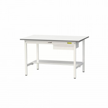 山金工業(YamaTec) SUP-1275UT-WW ワークテーブル150シリーズ 固定式 キャビネット付 (H740mm) 1200×750mm (半面棚板付) 【北海道・沖縄・離島配送不可】