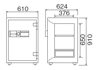 ダイヤセーフ 業務用 耐火金庫 プッシュタイプ（テンキー式） ETS90 重量220kg JIS2時間耐火