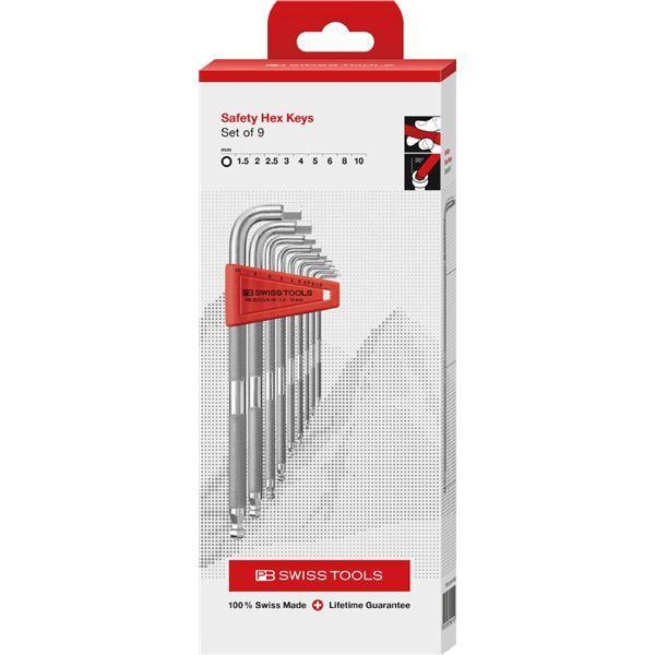 PB SWISS TOOLS ピービースイスツールズ 9本組 ローレット入 ボール付ロング六角レンチセット 紙箱仕様 3212.LH-10CBB 【北海道・沖縄・離島配送不可】_1