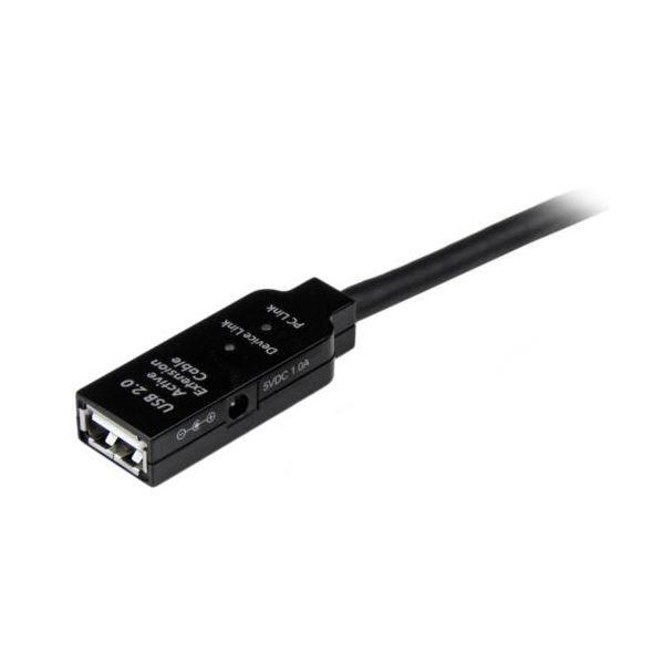 StarTech.com USB2.0アクティブ延長ケーブル Type A（オス）-Type A（メス） 25m ブラックUSB2AAEXT25M 1本 【北海道・沖縄・離島配送不可】_2