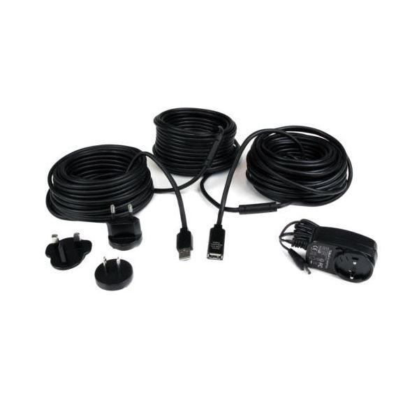 StarTech.com USB2.0アクティブ延長ケーブル Type A（オス）-Type A（メス） 25m ブラックUSB2AAEXT25M 1本 【北海道・沖縄・離島配送不可】_3