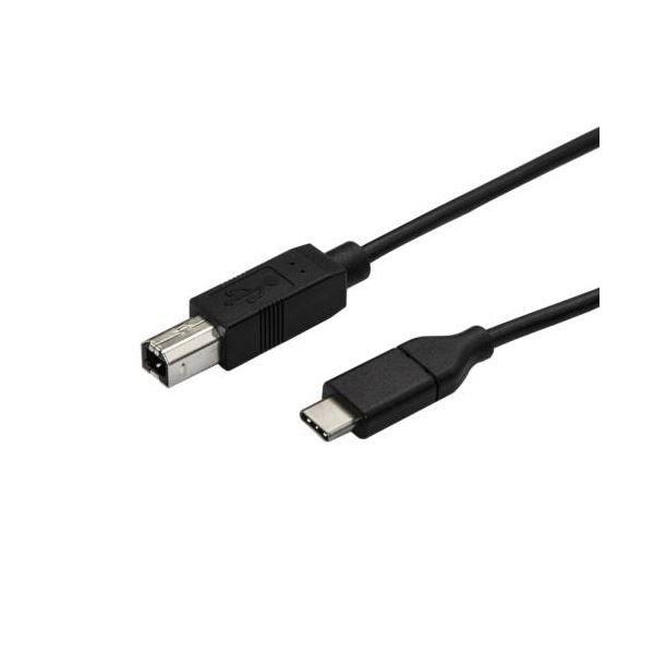 （まとめ） StarTech.com USB2.0 プリンターケーブル タイプB（オス）-TypeC（オス） 0.5m ブラックUSB2CB50CM 1本 〔×3セット〕 【北海道・沖縄・離島配送不可】