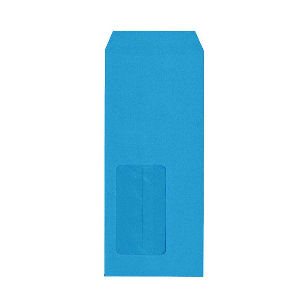 キングコーポレーション 窓明No.9 封筒 長4 口のりなし 70g／m2 〒枠なし センター貼 ライトブルー 1202601ケース（1000枚） 【北海道・沖縄・離島配送不可】_1