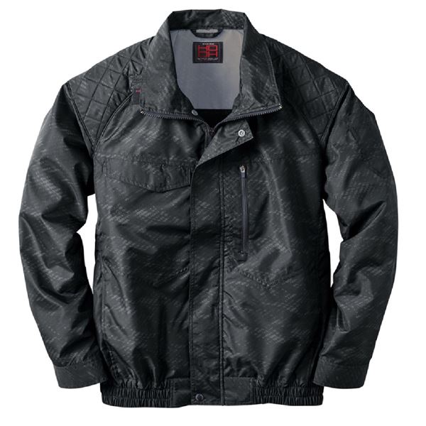 村上被服 HOOH ポリエステル製 フルハーネス対応冷感長袖ブルゾン V5511 カモフラブラック サイズ：LL 服単品 〔バッテリー・ファン・ケーブル別売〕 【北海道・沖縄・離島配送不可】