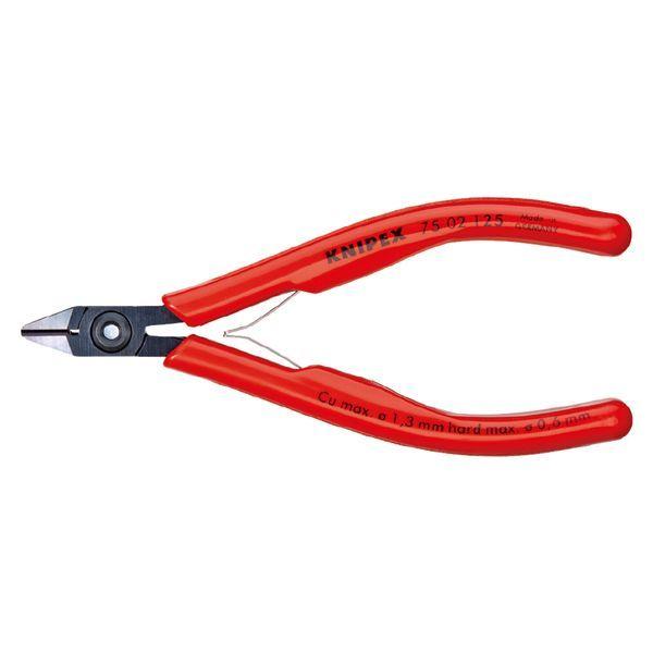 KNIPEX クニペックス 電子工学ニッパー 可塑性物質上塗り 全長125粍 7502-125 【北海道・沖縄・離島送りとどける不可】