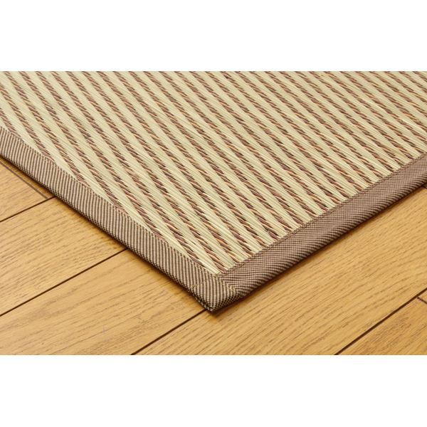 い草花ござカーペット 『DXパルコ裏張CP』 ブラウン 江戸間8畳（約348×352cm） （裏：不織布） 抗菌＆防臭効果 【北海道・沖縄・離島配送不可】_2