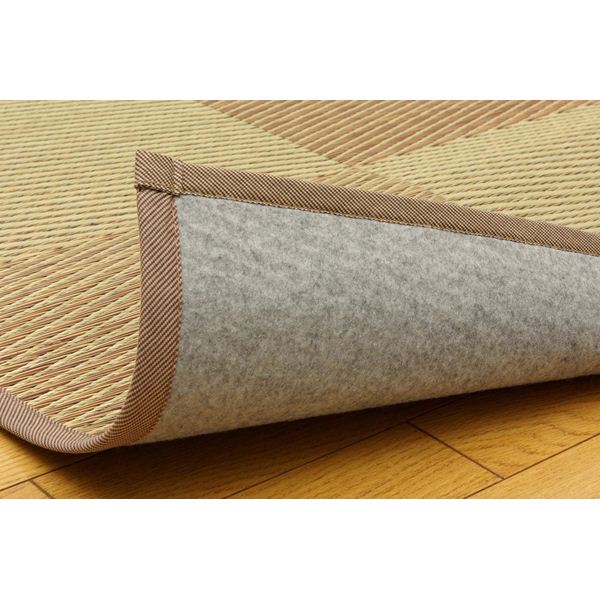 い草花ござカーペット 『DXパルコ裏張CP』 ブラウン 江戸間8畳（約348×352cm） （裏：不織布） 抗菌＆防臭効果 【北海道・沖縄・離島配送不可】_3