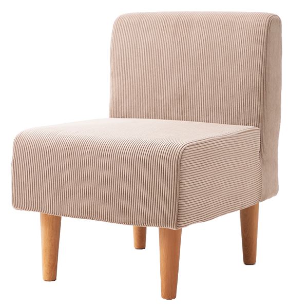 ダイニングソファ 1人掛けコーディロイ生地 BE ベージュ 【北海道・沖縄・離島配送不可】