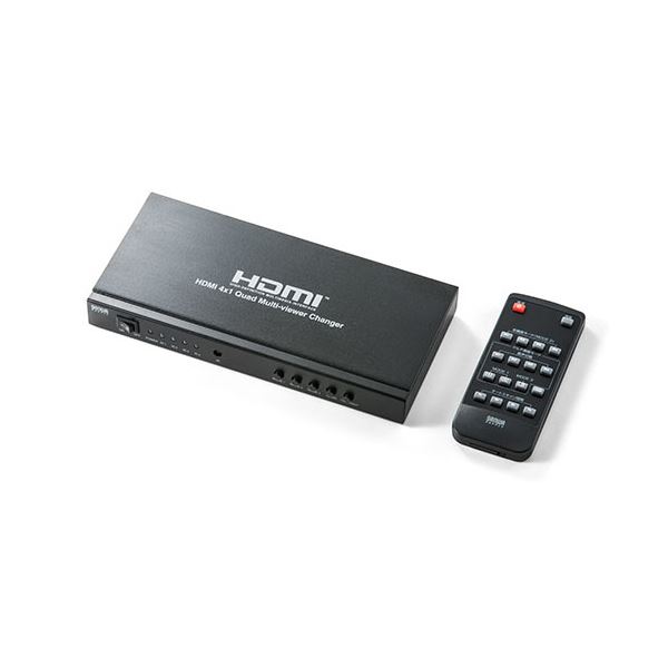 サンワダイレクト 画面分割HDMI切替器(4入力1出力 4画面分割 フルHD対応 オートスキャン機能) 400-SW030 1個 【北海道・沖縄・離島配送不可】_1
