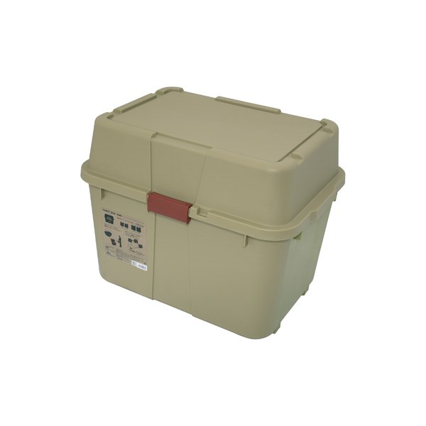 〔2台セット〕 キャリーボックス 70L コヨーテ ローラー付き 宅配BOX用シール付き 日本製 収納ボックス 防災 アウトドア 【北海道・沖縄・離島配送不可】_1