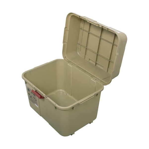 〔2台セット〕 キャリーボックス 70L コヨーテ ローラー付き 宅配BOX用シール付き 日本製 収納ボックス 防災 アウトドア 【北海道・沖縄・離島配送不可】_3