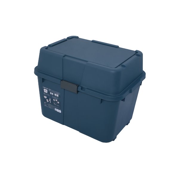 〔2台セット〕 キャリーボックス 70L インディゴ ローラー付き 宅配BOX用シール付き 日本製 収納ボックス 防災 アウトドア 【北海道・沖縄・離島配送不可】