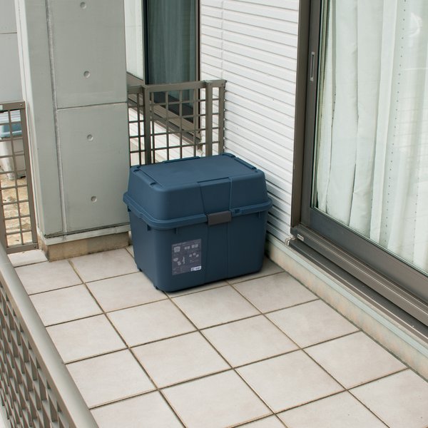 〔2台セット〕 キャリーボックス 70L インディゴ ローラー付き 宅配BOX用シール付き 日本製 収納ボックス 防災 アウトドア 【北海道・沖縄・離島配送不可】_4