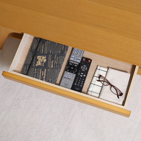引出し付きセンターテーブル NA ナチュラル 組立品 【北海道・沖縄・離島配送不可】