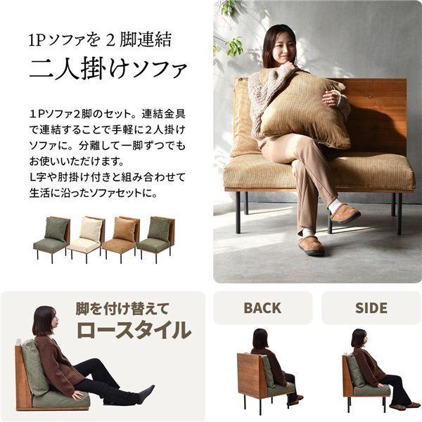 二人掛けソファー〔キャンバスベージュ〕 組立品 【北海道・沖縄・離島配送不可】_2