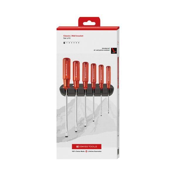 PB SWISS TOOLS ピービースイスツールズ 5本組 クラシックハンドル マイナスドライバーセット ホルダー付 ペーパーボックス入 240.CBB 【北海道・沖縄・離島配送不可】
