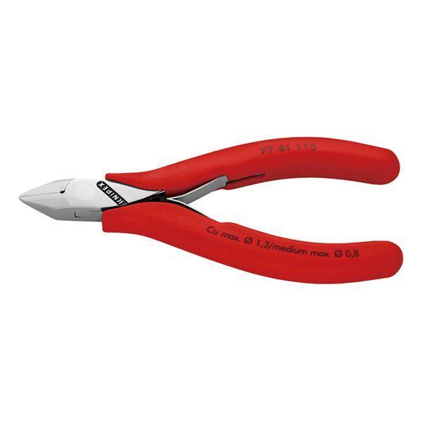 KNIPEX クニペックス エレクトロニクスニッパー プラスチックコーティング 全長115mm 7741-115 【北海道・沖縄・離島配送不可】