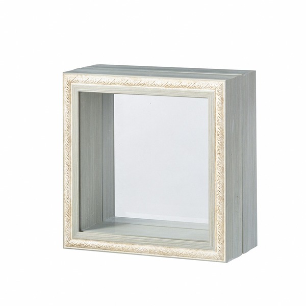 宙に浮いてるような透明収納ケース クリアケースフレーム付き(150角 収納寸法：150×150×55+30mm) ライトブルーの通販は 6,229円