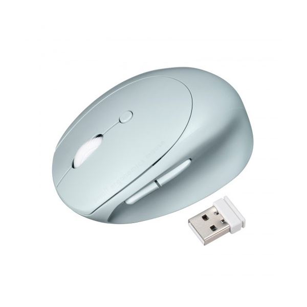 サンワサプライ 静音ワイヤレス コンボ 小型エルゴノミクスマウス 充電式 5ボタン ブルー MA-EWBBS522BL 【北海道・沖縄・離島配送不可】