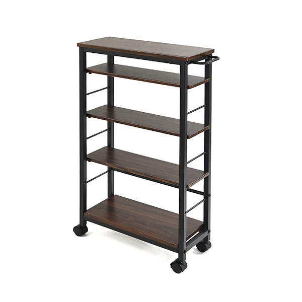 スリム収納ワゴン 奥行約20cm ダークブラウン 組立品の通販は