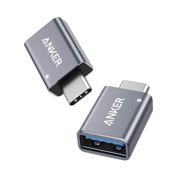 （まとめ） アンカージャパン ANKER USB-C＆USB-A 変換アダプタ グレー B87310A1 1パック（2個） 〔×5セット〕 【北海道・沖縄・離島配送不可】