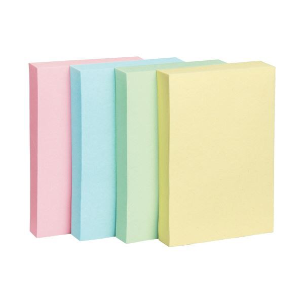 （まとめ）TANOSEE ふせん 75×50mm 4色混色 1パック(10冊)〔×5セット〕の通販は