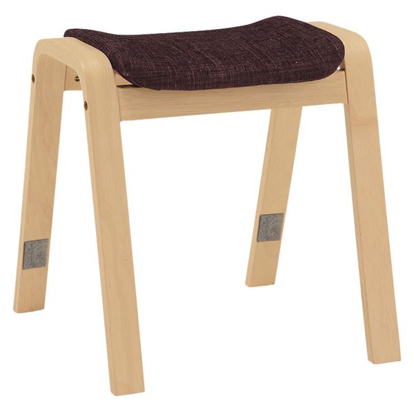 〔2個セット〕 スタッキングスツール 約幅43.5×奥行43.5×高さ45.5cm ナチュラル/ブラウン 【北海道・沖縄・離島配送不可】