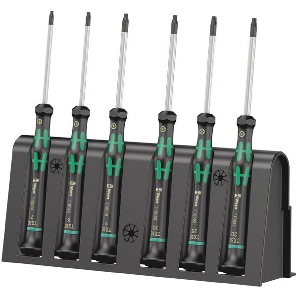 WERA ヴェラ 6本組 精密用 プラス マイナス ドライバーセット ラック付 118154 工具 ツール DIY 作業工具 道具 【北海道・沖縄・離島配送不可】