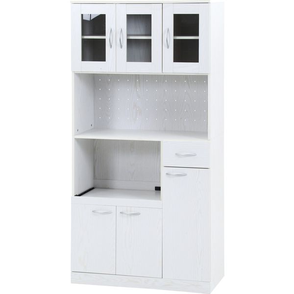 ハイキッチンボード 約180×90cm オークホワイト 組立品 【北海道・沖縄・離島配送不可】