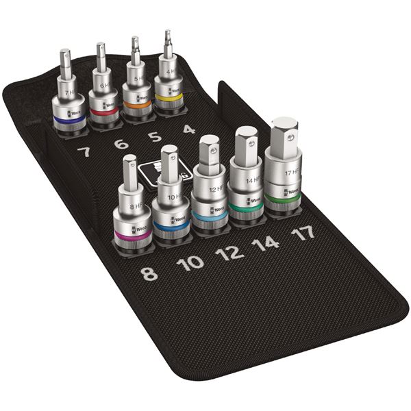 WERA ヴェラ 差込角1/2inch 9点組 INHEX ビットソケット セット 保持機能付き 4-17mm 004201 工具 ツール DIY 作業工具 道具 【北海道・沖縄・離島配送不可】