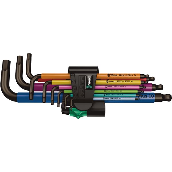WERA ヴェラ ヘックスプラス L型 レンチ 9本組セット 1.5-10mm マルチカラータイプ 022089 工具 ツール DIY 作業工具 道具 【北海道・沖縄・離島配送不可】