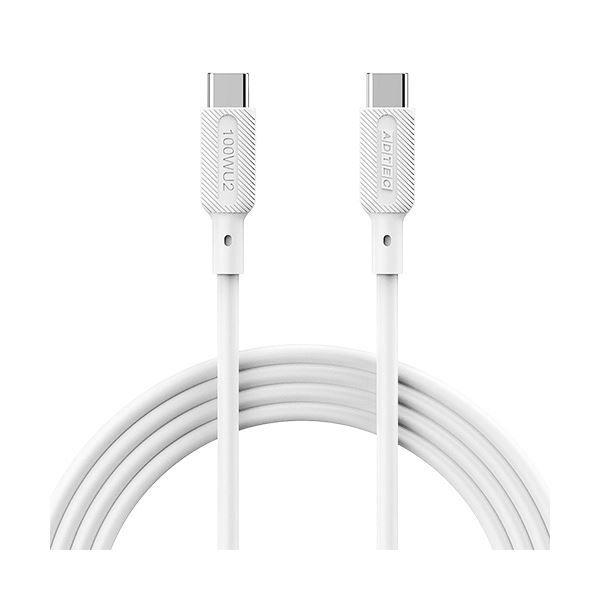（まとめ） アドテックUSB2.0 Type-C to C ケーブル（100W出力） ホワイト 1m APC-V1010SCC-U2-WH 1本 〔×5セット〕 【北海道・沖縄・離島配送不可】