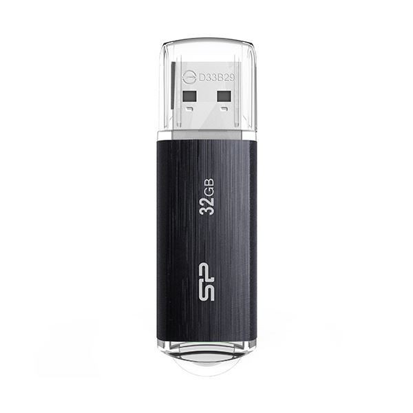 （まとめ） シリコンパワーUSB3.2 Gen1対応 フラッシュメモリ Blaze B02 32GB ブラック SP032GBUF3B02V1K 1個 〔×5セット〕