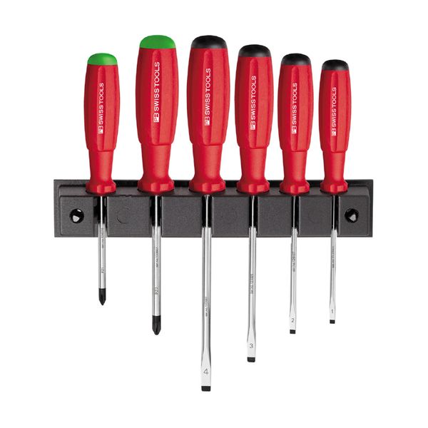 PB SWISS TOOLS ピービースイスツールズ 6本組 スイスグリップ マイナス・ポジドライバーセット ホルダー付ペーパーボックス入 8245.CBB 【北海道・沖縄・離島配送不可】_1