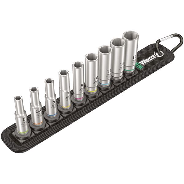WERA ヴェラ 差込角 1/4inch 9点組 六角 ディープソケット セット 004525 工具 ツール DIY 作業工具 道具 【北海道・沖縄・離島配送不可】