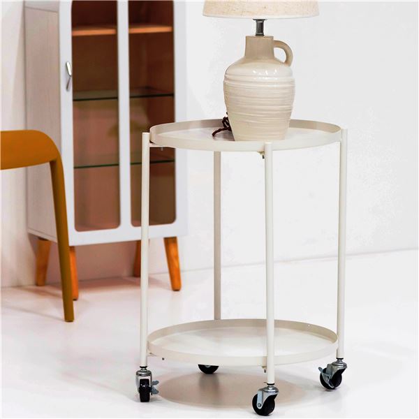 サイドテーブル 約W47.5×D47.5×H59cm ホワイト 組立品の通販は