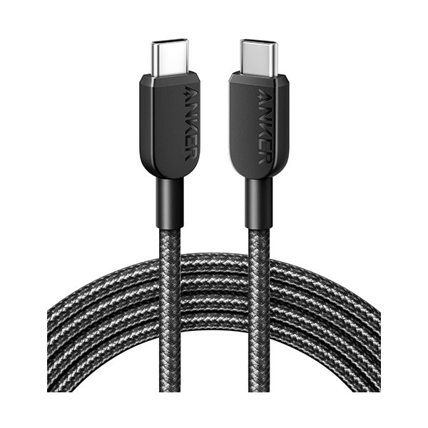 （まとめ） アンカージャパン ANKER 310 高耐久ナイロン USB-C＆USB-Cケーブル 1.8m ブラック A81E6011 1本 〔×5セット〕 【北海道・沖縄・離島配送不可】