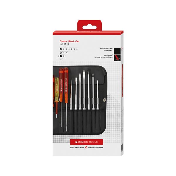 PB SWISS TOOLS ピービースイスツールズ 10本組 差替式ドライバーセット ペーパーボックス入 215.CBB／2 【北海道・沖縄・離島配送不可】