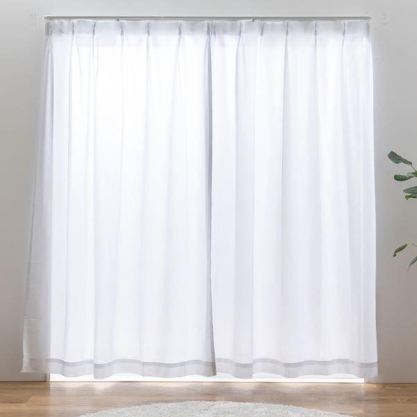 レースカーテン 約幅100×丈148cm×2枚セット ホワイト レースカーテン UVカット プライバシー 省エネ 断熱保温 防炎 シンプル サーブル 【北海道・沖縄・離島配送不可】
