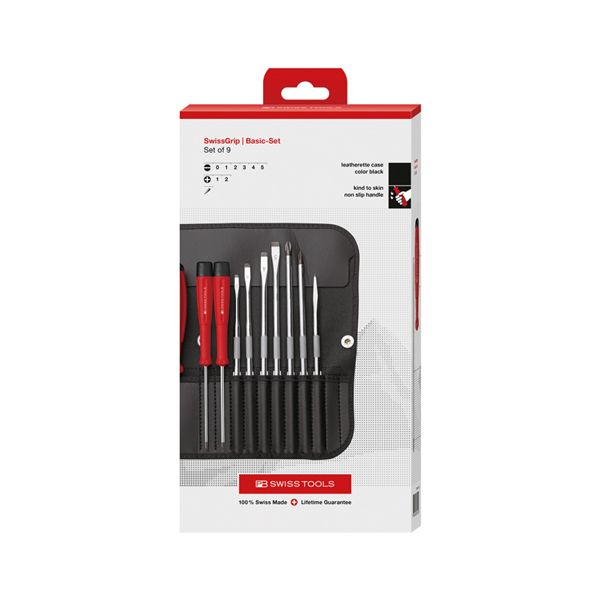 PB SWISS TOOLS ピービースイスツールズ 9本組 差替式ドライバーセット ペーパーボックス入 8215.CBB 【北海道・沖縄・離島配送不可】