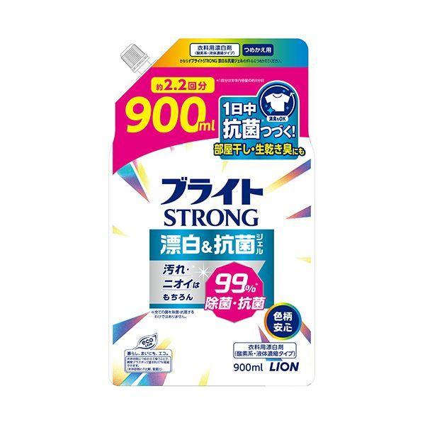 （まとめ） ライオン ブライトSTRONG 漂白＆抗菌ジェル つめかえ用 900mL 1パック 〔×10セット〕 【北海道・沖縄・離島配送不可】