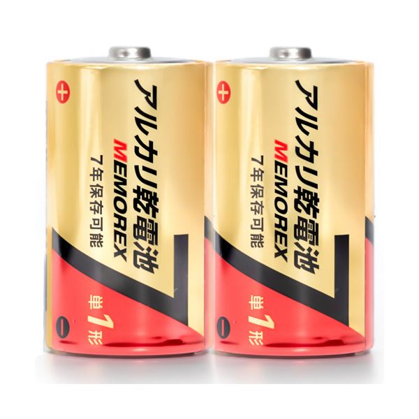 (まとめ）メモレックス・テレックス アルカリ乾電池単1形 LR20/1.5V 10S7 1パック（10本）〔×5セット〕 【北海道・沖縄・離島配送不可】