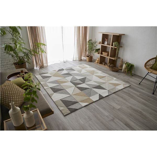 スミノエ アレルブロック ラグ シーン 約幅190×長さ190cm ベージュ 日本製の通販は