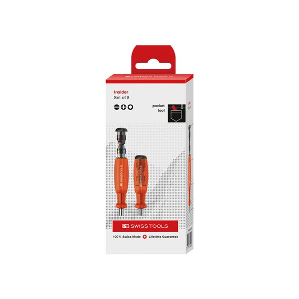 PB SWISS TOOLS ピービースイスツールズ マルチクラフト C6ドライバービットビット8本組 差替式ドライバー インサイダー レッド ペーパーボックス入 6464.REDCBB 【北海道・沖縄・離島配送不可】